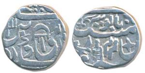 Mominabad Bindraban Mint, Silver ½ Rupee, 5.25g, in the name of Shah Alam II, RY 44, umbre