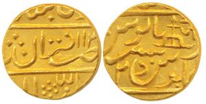 Jankoji Rao (AH 1243-1259, 1827-1843 AD), Gold Mohur, 11.2g, Lashkar Mint, in the name of 