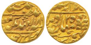 Ram Singh, Gold Mohur, 10.9g, Sawai Jaipur Mint, with the name of Queen Victoria, 18XX/25 