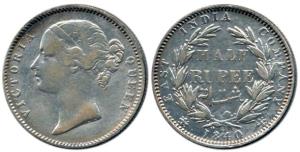 Victoria Queen, Silver ½ Rupee, 1840, Calcutta Mint, divided legend, WW incused. About Ver