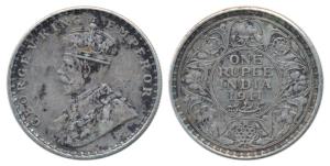 George V, Silver Rupee, 1911, Bombay Mint (Prid 217). Very Fine+.
