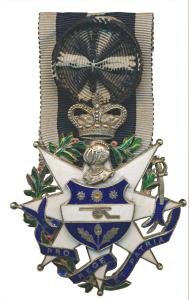 Kapurthala State, Nishan Iftekar (Order of Pride), Class I, Silver and enamel badge, obv. 