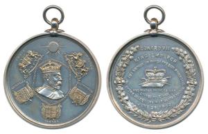 Edward VII Coronation Medal, Silver, 50.51g, bust of the ruler surrounded by the coat of A