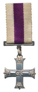 Military Cross Medal, George VI, Silver, Miniature, royal cipher in center and four crowns