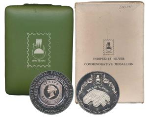 India International Philatelic Exhibition, Silver Medal, the popular 4 Annas stamp of Indi