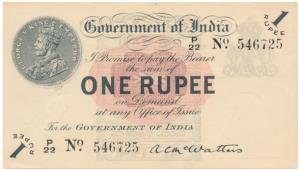 George V, Rupee 1, 1st issue, 1917, signed A. C. McWatters, in order of serial number with