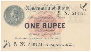 George V, Rupee 1, 1st issue, 1917, signed A. C. McWatters, in order of serial number with