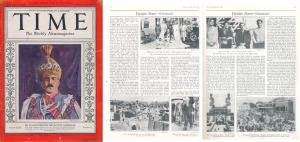 Time Magazine, February 22 1937, Nizam of Hyderabad Mir Osman Ali Khan featured on the cov