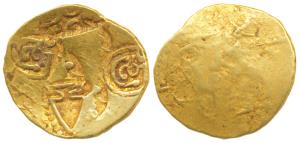 Chalukyas of Kalyana, Jayasimha II Jagadekamalla (1015-1043 AD), Gold Pagoda, 3.75g, Punch