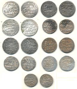 A set of 9 different rulers of Delhi Sultan, Silver Tanka (9), Ala ud din Masaud; Ghayas u