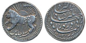 Jahangir, Silver Zodiac Rupee, 11.36g, Ahmedabad Mint, Leo sign, AH 1027/13, a lion emergi