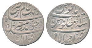Aurangzeb (AH 1068-1118, 1658-1707 AD), Silver Rupee, 11.4g, Ahmedabad Mint, AH 1108/12 (K