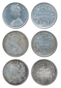 Victoria Queen, Silver Rupee, 1862, Bombay Mint, A / II / 0 / 4, (Prid 79); A / II / 0 / 7