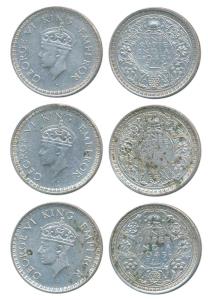 George VI, Half Silver Rupee, 1943, Bombay Mint, A Ia, Large Head & Small 3 in date, (Prid