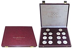 Austria, Proof Set of 14, Silver 100 Schilling (14), each 23.93g, XII Winter Olympics Inns