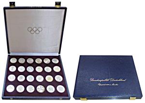 Germany, Proof Set of 24, Silver 10 Deutchmark Munich Olympic, 1972, complete set in 6 ser