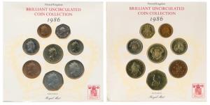 Great Britain, Uncirculated Set (2), set of Pound 2, 1, 5p, 2p, 50p, 10p, 1, 20p; the seco