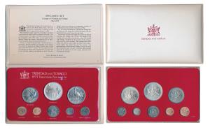 Trinidad And Tobago, Proof Set of 8, Silver 10 and 5, 35 and 25g respectively; Cupro Nicke