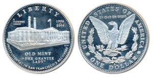 United States of America, Silver Dollar, 27.32g, Old Mint Centenary. Uncirculated.