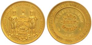 Victoria Jubilee Technical Institute, Bombay, Gold Medal, 31.8g, obv. two Native Infantry 