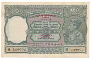Burma, George VI, Rupees 100, 1st issue, 1947, Calcutta, signed C. D. Deshmukh, Burma Curr