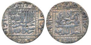 Akbar, Silver Rupee, 11.21g, Ahmedabad Mint, AH 982, Kalima type, legend within dotted squ