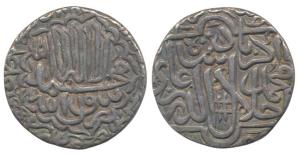 Akbar, Silver Rupee, 11.03g, Jaunpur Mint, AH 9x6, Kalima type, (KM 80.10). Broad flan, Ve