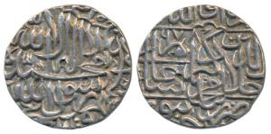 Akbar, Silver Rupee, 11.32g, Jaunpur Mint, AH 978, Kalima type, (KM 80.10). Extremely Fine