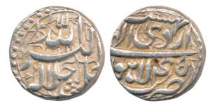 Akbar, Silver Rupee, 11.41g, Lahore Mint, Ilahi type, Month Ardibihisht, Year 45 (KM 93.11
