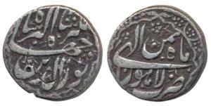 Jahangir, Silver Rupee, 11.09g, Lahore Mint, Month Bahman, RY 10, ornamental border (KM 14