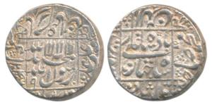 Shah Jahan, Silver Rupee, 11.47g, Surat Mint, AH 1046/9, legend within square area, (KM 23