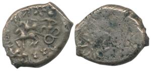 Pre-Satavahana, Uninscribed, Bronze Unit, 3.63g, Nasik Region, obv. a chariot drawn by two