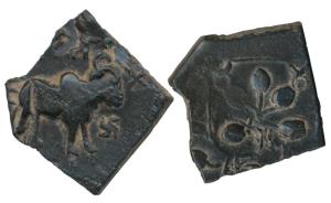 Satavahanas, Sri Satakarni, Copper Unit, 5.04g, Nevasa-Paithan type, obv. bull walking to 