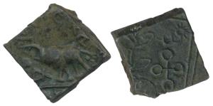 Satavahanas, Sri Satakarni, Copper Unit, 13.98g, obv. an elephant walking to left with an 
