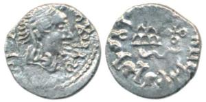 Satavahanas, Gautamiputra Sri Yajna Satakarni, Silver Drachma, 1.95g, bust of the ruler to