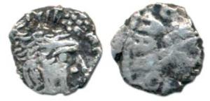 Satavahanas, Madhariputra, Silver ½ Unit, 0.79g, bust of the ruler to right with a promine
