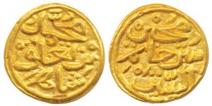 Muhammad Shah III bin Tughluq, Gold Heavy ½ Dinar, 6.43g, no mint name and no date variety