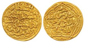 Muhammad Shah III bin Tughluq, Gold Dinar, 11g, mintless variety, fi zaman type, al-sa’id 