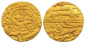 Fath Shah (AH 892-923, 1472-1517 AD), Gold Tanka, 11.08g, Kashmir Mint, with legend Kibr e