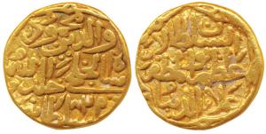 Ala al Din Mahmud Shah I, Gold Tanka, 10.96g, AH 869, names and titles of the ruler in a p