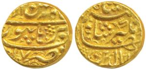 Jahangir (AH 1014-1037, 1605-1628 AD), Gold Mohur, 10.93g, Burhanpur Mint, Nur-ud-din type