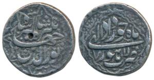 Jahangir, Silver Rupee, 11.11g, Lahore Mint, Month Khurdad, RY 7, ornamental border (KM 14