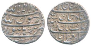 Shah Jahan, Silver Rupee, Burhanpur Mint, AH 1037/Ahd, legend in four lines (KM 224.8). Br