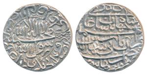 Shah Jahan, Silver Rupee, 11.51g, Burhanpur Mint, Kalima within circle on obv., very decor
