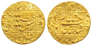 Shah Jahan, Gold Mohur, 10.95g, Surat Mint, AH 1045/9, legend within square area, complete