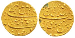 Aurangzeb, Gold Mohur, 10.92g, Dar al-Khilafat Shahjahanabad Mint, AH 1095/27, complete mi