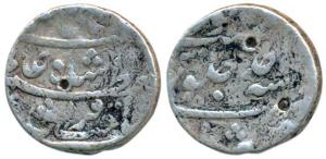 Shah Alam as Prince Muazzam Shah (AH 1119, 1707 AD), Silver Rupee, 11.51g, Murshidabad Min