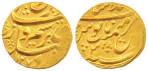 Farrukhsiyar, Gold Mohur, 10.90g, Dar al-Khilafat Shahjahanabad Mint, AH 1127/3, (KM 390.3