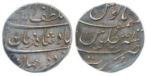 Muhammad Shah, Silver Rupee, Surat Mint, AH 1131/1, Ba Luft Allah Badshah-i- Zaman couplet