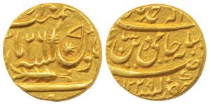 Brijis Qadr (AH 1273-1274, 1857-1858 AD), Gold Ashrafi, 10.7g, Suba Awadh Mint, AH 1229/26